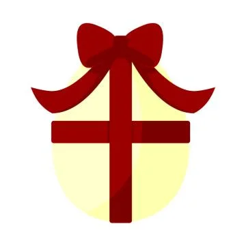 Ribbon Bow Easter Egg Gift Illustration Stock Illustration