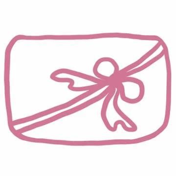 Ribbon, bow, gift, decoration, vector, pink, heart, love, design, illustration,  Stock Illustration