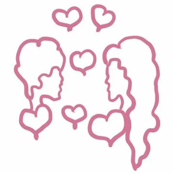 Ribbon, bow, gift, decoration, vector, pink, heart, love, design, illustration,  Stock Illustration