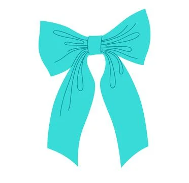 Ribbon bow hand drawn cute vector illustration trendy elegant tape knot cartoon Illustrazione stock