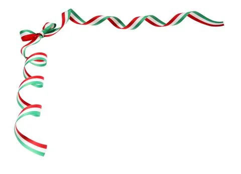 Ribbon bow with Hungary flag pattern isolated on white Stock Photos