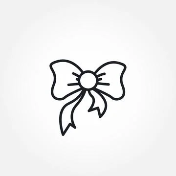 Ribbon bow isolated vector line icon. Stock Illustration