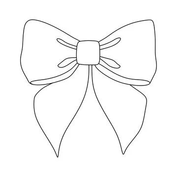Ribbon Bow linear icon hand drawn vector design illustration. Holiday and Gre Stock Illustration
