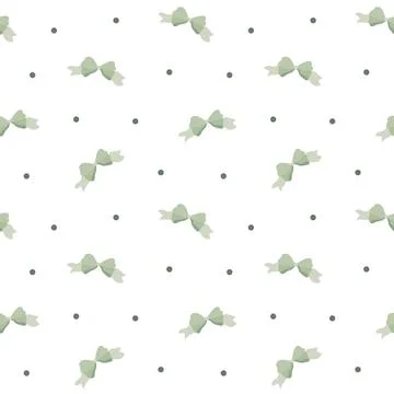 Ribbon bow seamless pattern set featuring dot knot loop tail curl strip band  Stock Illustration