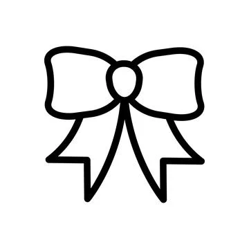 Ribbon bow vector icon outline. vector illustration of a simple ribbon bow... Stock Illustration