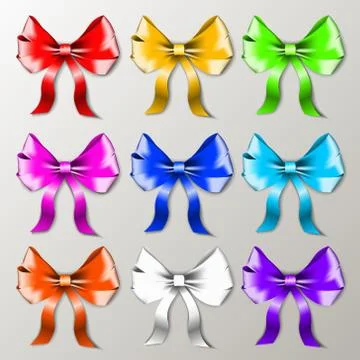 Ribbon Bows Set Stock-Illustration