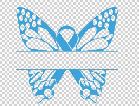 Ribbon Butterfly Blank Name Frame Silhouette wings black Stockillustratie