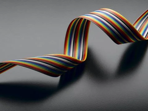 Ribbon Cable Computer cable on a black background Copyright: xZoonar.com/J... Stock Photos