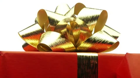 Ribbon on christmas present looping Stock Footage 8952907
