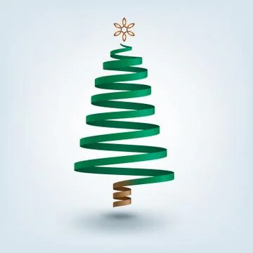 Ribbon Christmas Tree Stock Illustration