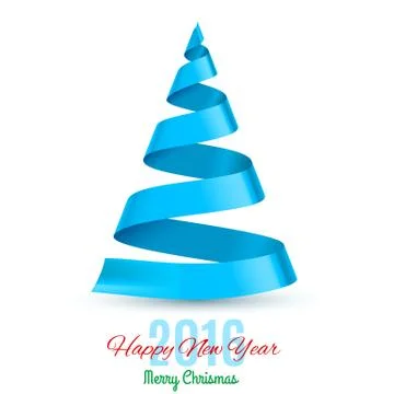 Ribbon Christmas tree Stock Illustration