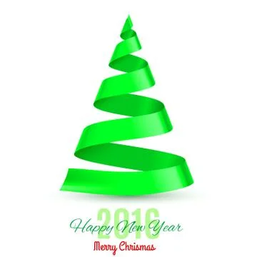 Ribbon Christmas tree Stock Illustration
