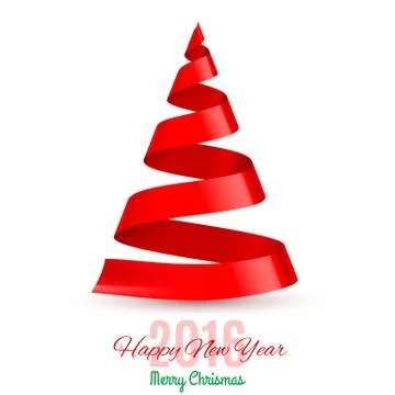 Ribbon Christmas tree Stock Illustration
