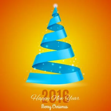 Ribbon Christmas tree Stock Illustration