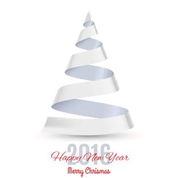 Ribbon Christmas tree Stock Illustration
