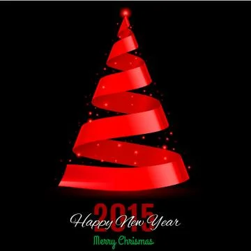 Ribbon Christmas tree. Illustrazione stock