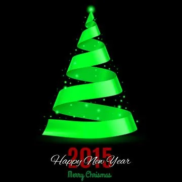 Ribbon Christmas tree. Illustrazione stock