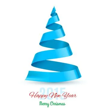 Ribbon Christmas tree. Stock Illustration