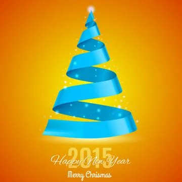 Ribbon Christmas tree. Stock Illustration