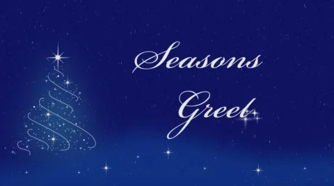 Ribbon Christmas tree with write on text - Seasons Greetings Stock Footage 58021255