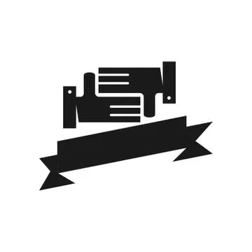 Ribbon Commitment Teamwork Together Black Logo Stockillustratie