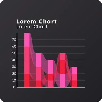 Ribbon dark slide chart Stock Illustration