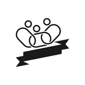 Ribbon Empty Chain Commitment Teamwork Together Black Logo Stock Illustration
