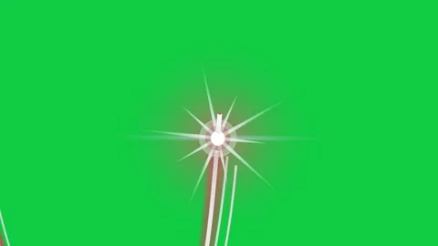 Ribbon extending from red node starting loops, glowing core, forming star emblem Stock-Footage 341869629