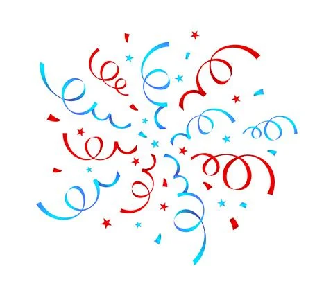 Ribbon firework design. 4th of July. American Independence Day Celebration. Stock Illustration
