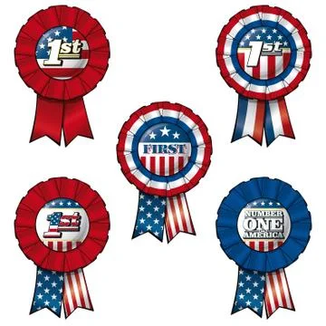 Ribbon first USA Stock Illustration