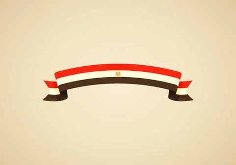 Ribbon with flag of Egypt Stock Illustration