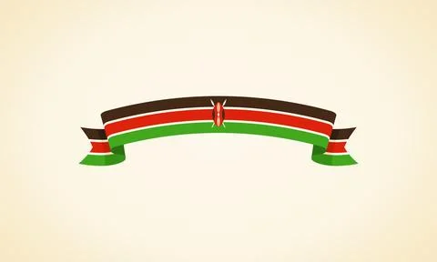 Ribbon with flag of Kenya Stock Illustration