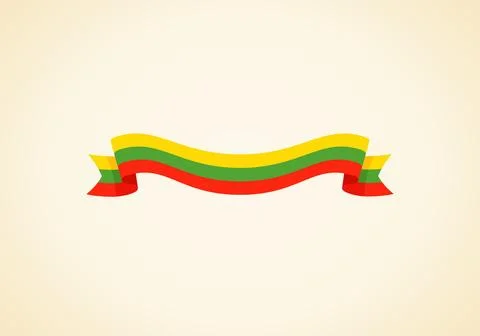 Ribbon with flag of Lithuania Stock Illustration