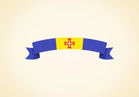 Ribbon with flag of Madeira Stock Illustration