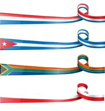 Ribbon flag  set Stockillustratie