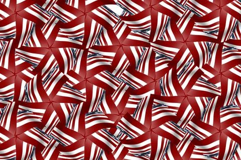 Ribbon flags red white blue stars stripes craft party hats american flag Stock Illustration