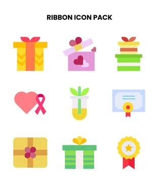 Ribbon Flat Graphics Icons Pack Stock Illustration