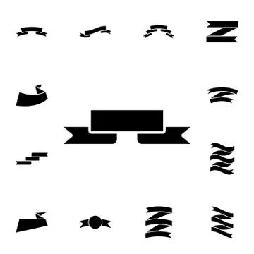 Ribbon flat vector icon in ribbons pack Stock Illustration
