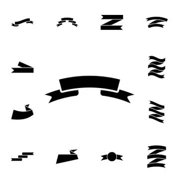 Ribbon flat vector icon in ribbons pack Stock Illustration
