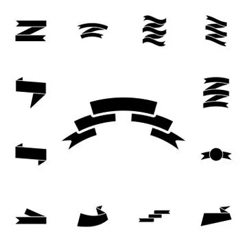 Ribbon flat vector icon in ribbons pack Illustrazione stock