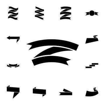 Ribbon flat vector icon in ribbons pack Stock Illustration
