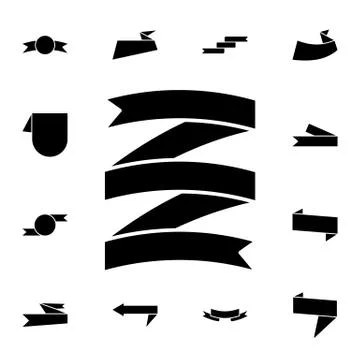 Ribbon flat vector icon in ribbons pack Stock Illustration