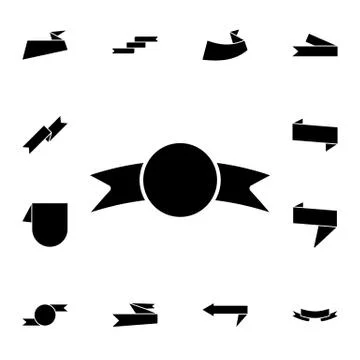 Ribbon flat vector icon in ribbons pack Stock Illustration