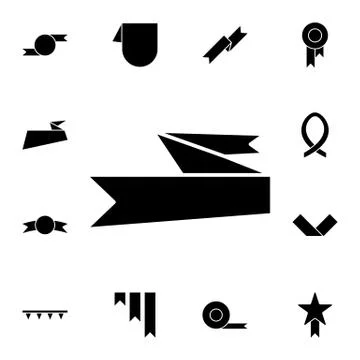 Ribbon flat vector icon in ribbons pack Stock Illustration