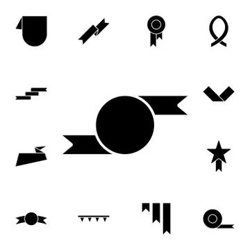 Ribbon flat vector icon in ribbons pack Stock Illustration