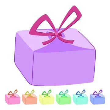 Ribbon gift box vector cartoon graphic Stock Illustration