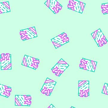 Ribbon gift box vector seamless pattern Stock Illustration