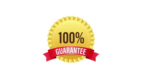 Ribbon with gold 100 guarantee. Banner sale. Business circle. Approval icon Stock Footage 159968340