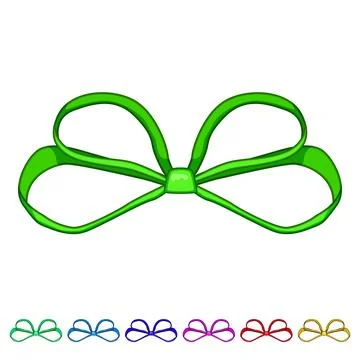 Ribbon gold bow cartoon vector graphic Stock Illustration