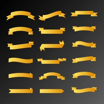 Ribbon golden Stock Illustration